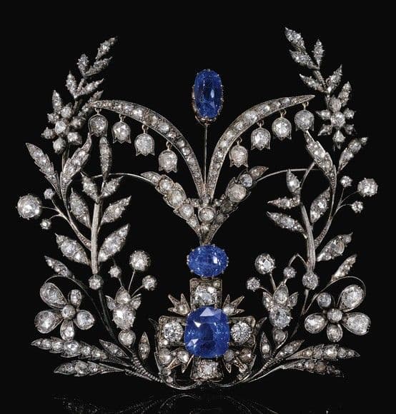 Sapphire Diamond Antique Necklace